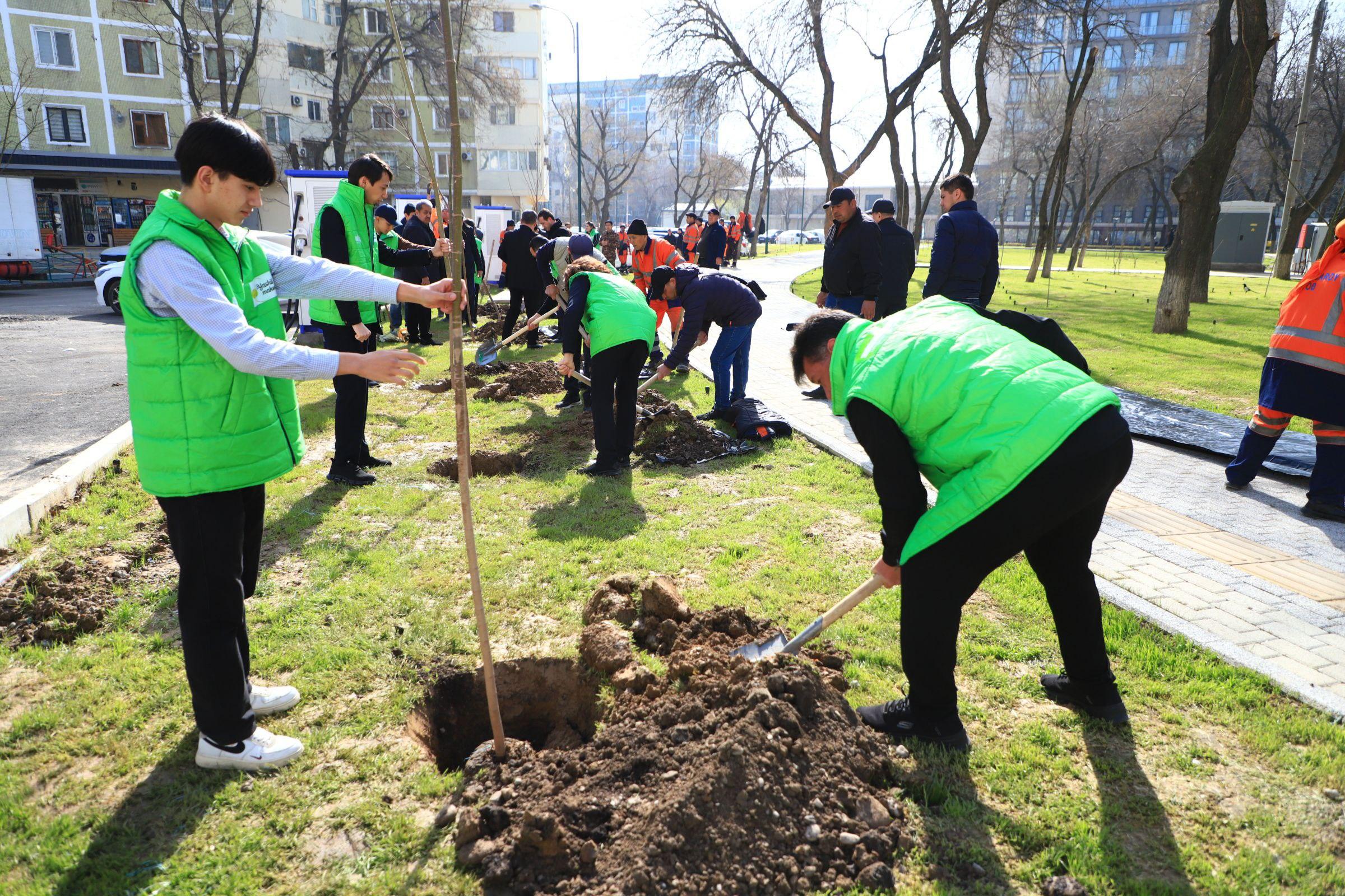 Yakkasaroy tumanida Umumxalq hashari va “Yashil makon” loyihasiga start berildi
